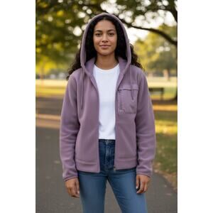 NWT Free County Plum Zinc H22LAF2465  Zip-Up Fleece Hooded Jacket XXL